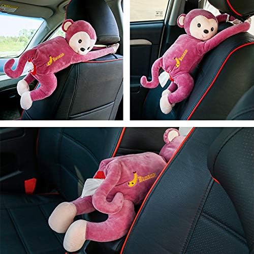 Plush PIPI Monkey Toy style Anime Tissue Holder Tissue Box Cartoon Tissue Cover Paper Holder Napkin Box Paper Storage Box Tissue Tray Paper Container for Car Home Use Bathroom Accessories (Brown)