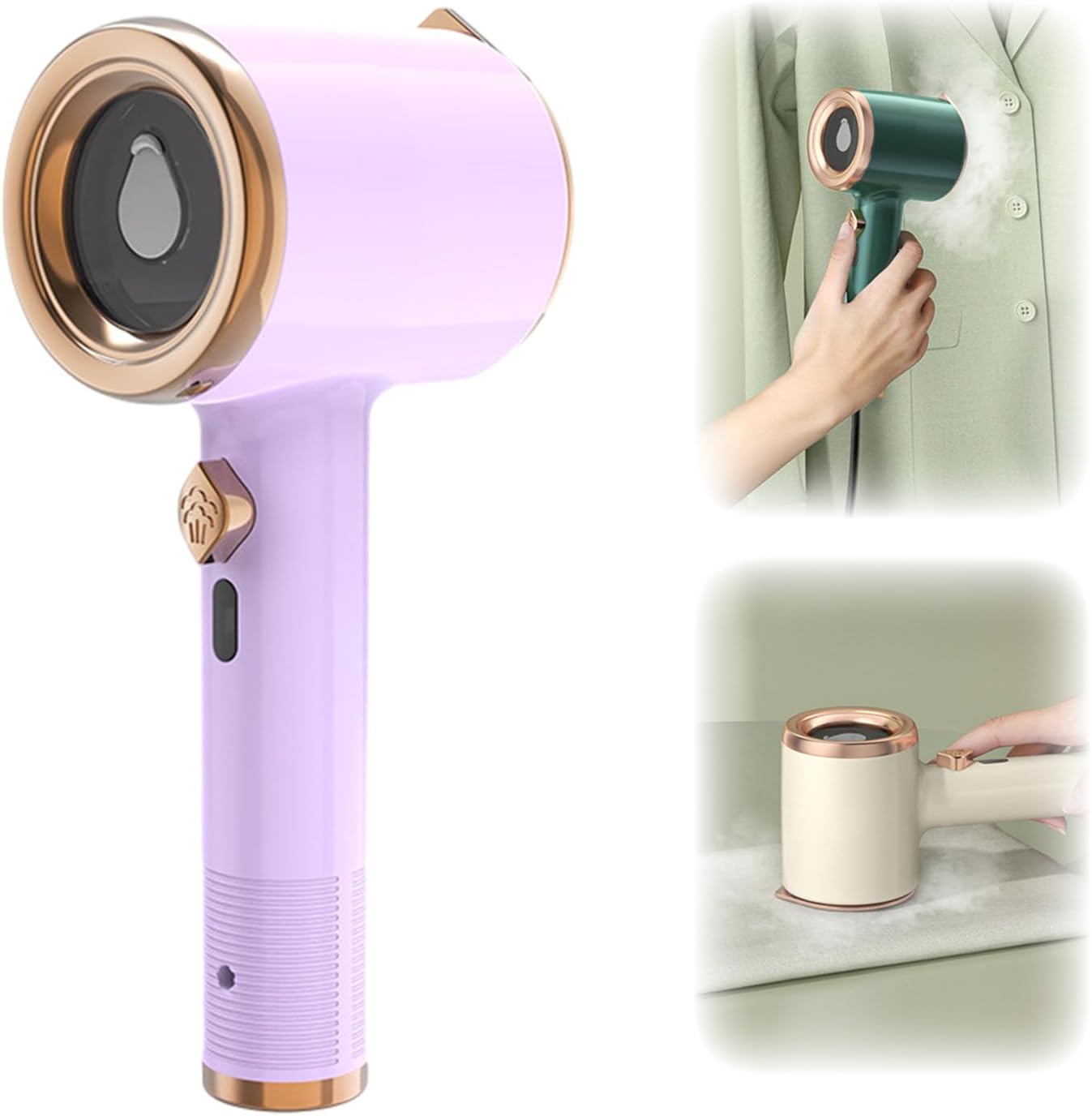 Portable Mini Ironing Machine, Travel Mini Steam Iron, Handheld Mini Ironing Machine for Clothes, Fast Preheating Steam Dry Ironing for Home and Travel (Beige)