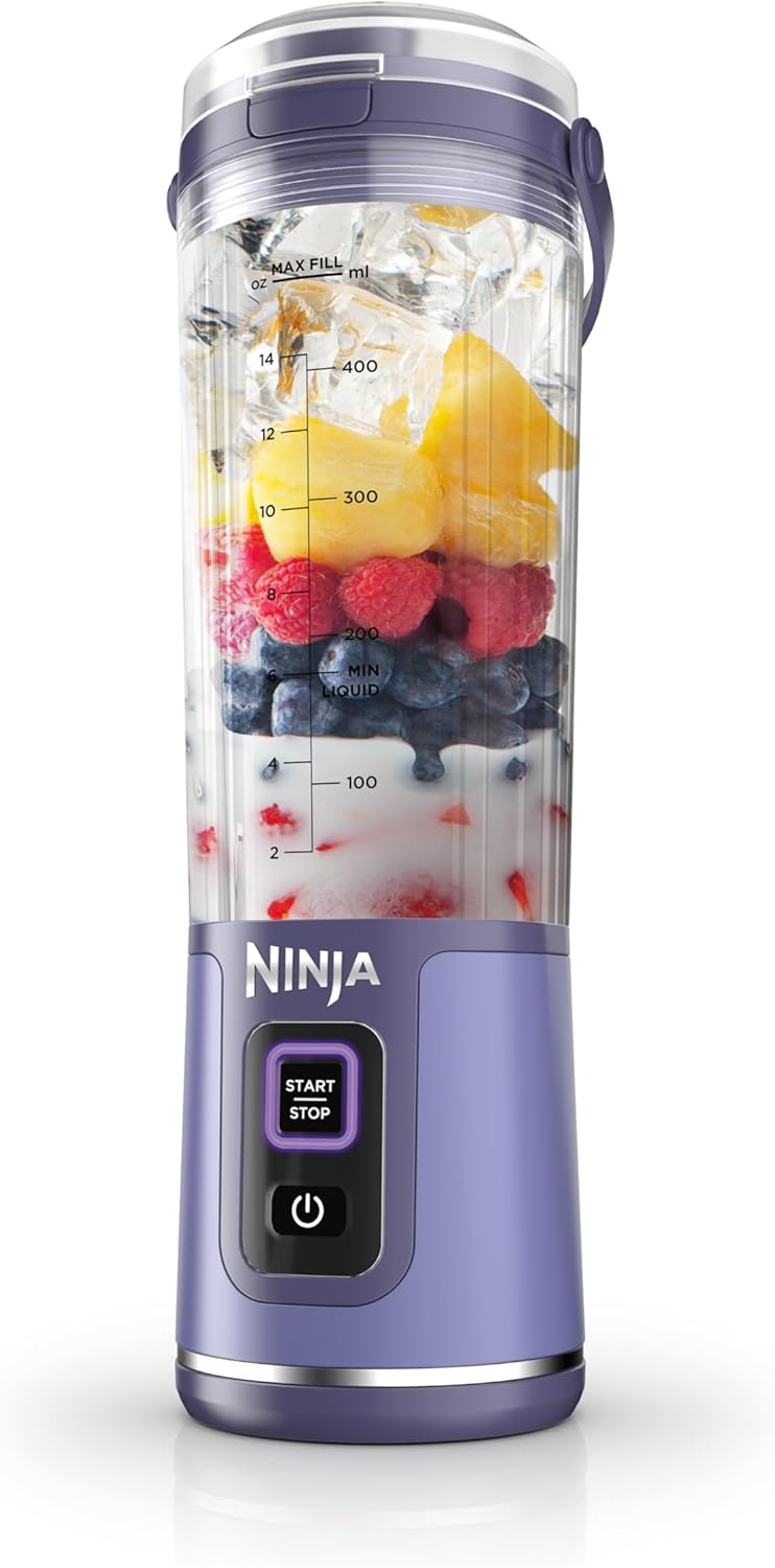 Ninja BC151BK Blast Portable Blender, Cordless, 18oz. Vessel, Personal Blender-for Shakes & Smoothies, BPA Free, Leakproof-Lid & Sip Spout, USB-C Rechargeable, Dishwasher Safe Parts, Black