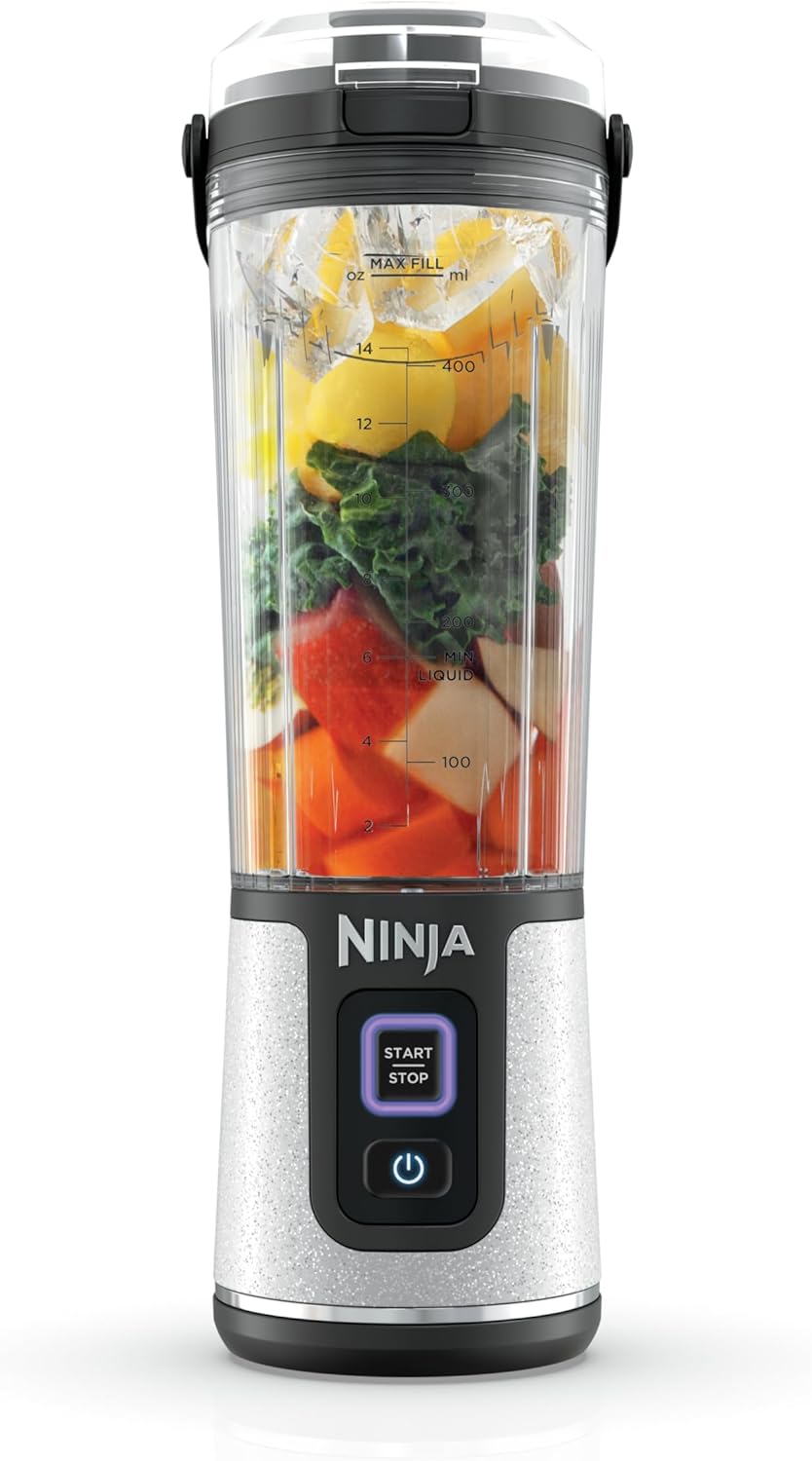 Ninja BC151BK Blast Portable Blender, Cordless, 18oz. Vessel, Personal Blender-for Shakes & Smoothies, BPA Free, Leakproof-Lid & Sip Spout, USB-C Rechargeable, Dishwasher Safe Parts, Black