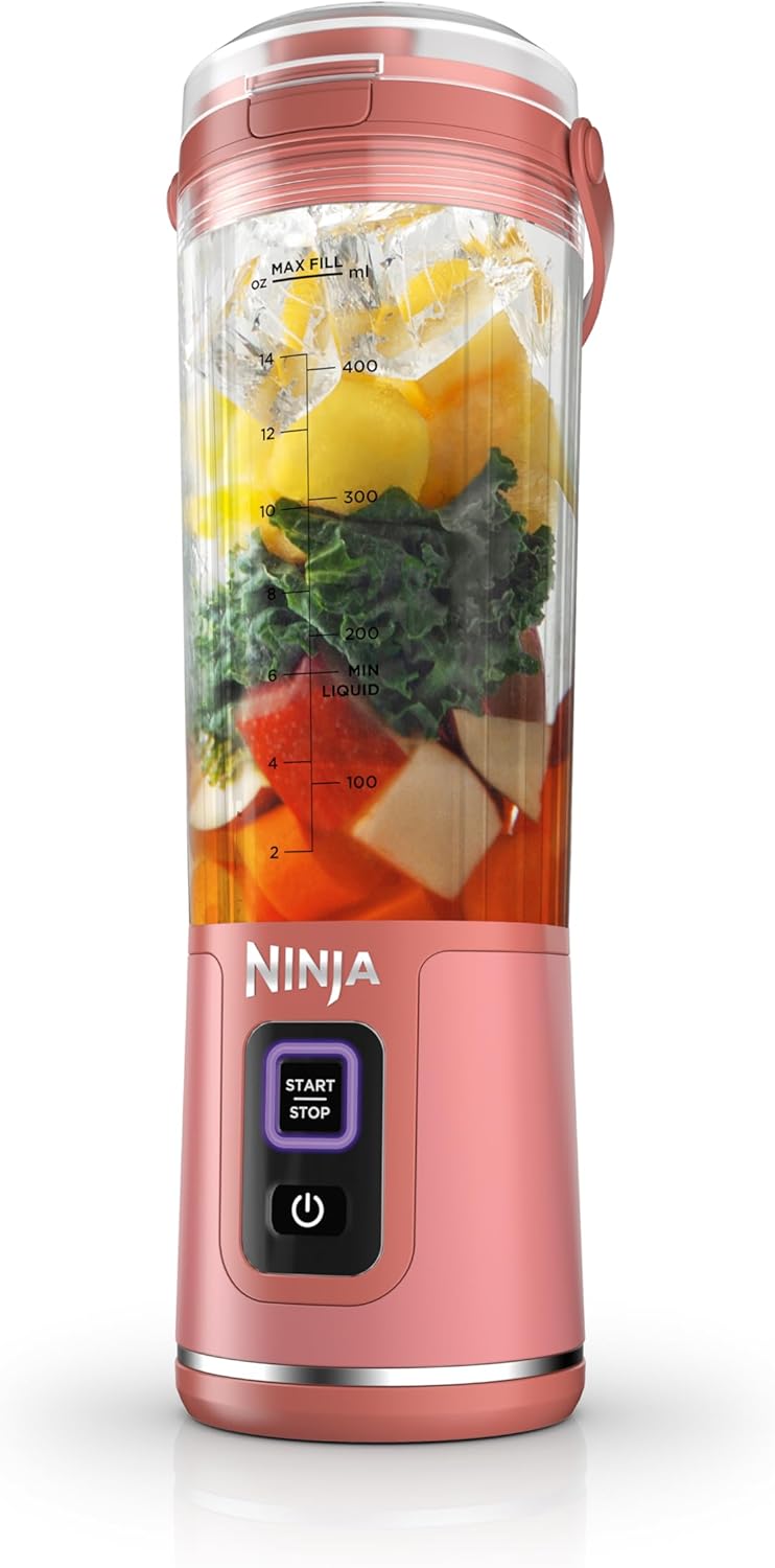 Ninja BC151BK Blast Portable Blender, Cordless, 18oz. Vessel, Personal Blender-for Shakes & Smoothies, BPA Free, Leakproof-Lid & Sip Spout, USB-C Rechargeable, Dishwasher Safe Parts, Black
