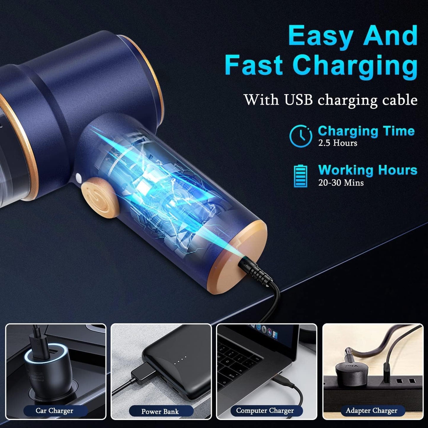 KMM Aspiradora de mano para automóvil, aspiradora de 9000 Pa y plumero de aire, aspiradora de mano de alta potencia de 120 W con luz LED y boquillas múltiples para automóvil, hogar, oficina, mascotas