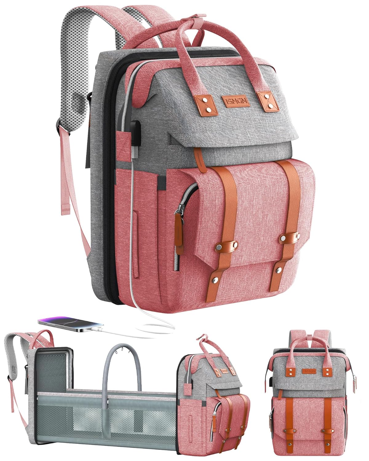 Diaper Bag Backpack with Changing Station, Large Diaper Bag, Baby Bag, Multifunctional Diaper Bag, Black