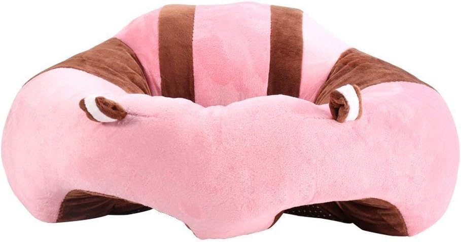 SealSee Baby Support Seat Sofa Plush Soft Animal Shaped Baby Learning to Sit Chair Keep Sitting Posture Comfortable for 3-16 Months Baby (Pink)