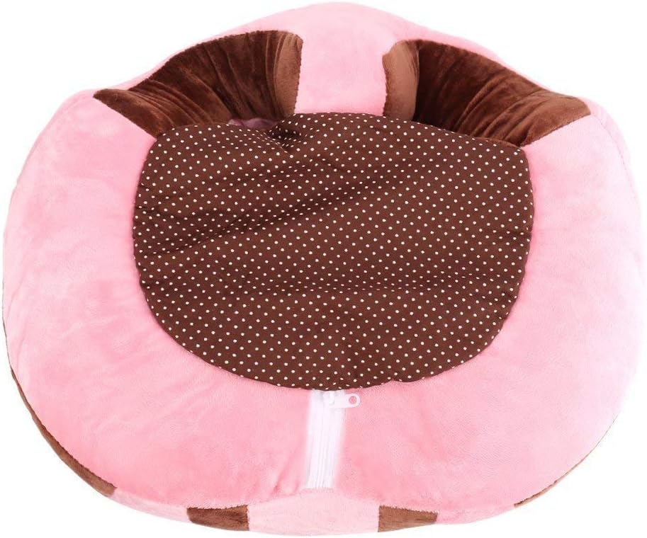 SealSee Baby Support Seat Sofa Plush Soft Animal Shaped Baby Learning to Sit Chair Keep Sitting Posture Comfortable for 3-16 Months Baby (Pink)