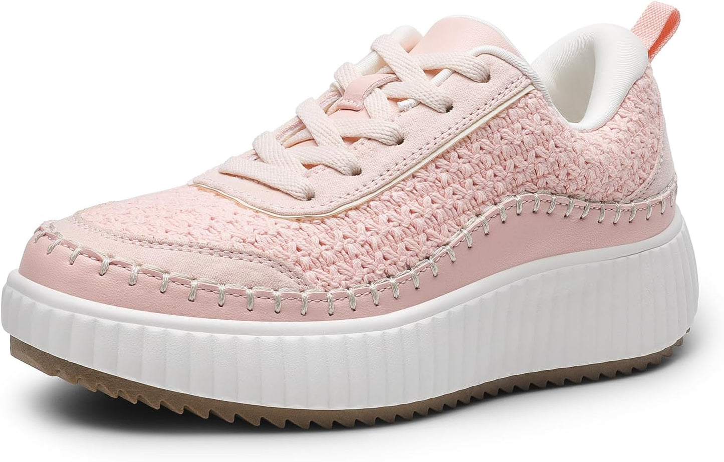 DREAM PAIRS Women Chunky City Tweed Comfortable Casual Platform Fashion Sneaker