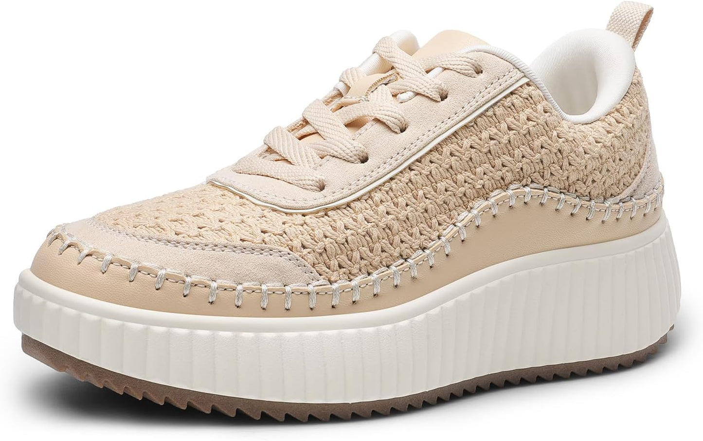 DREAM PAIRS Women Chunky City Tweed Comfortable Casual Platform Fashion Sneaker