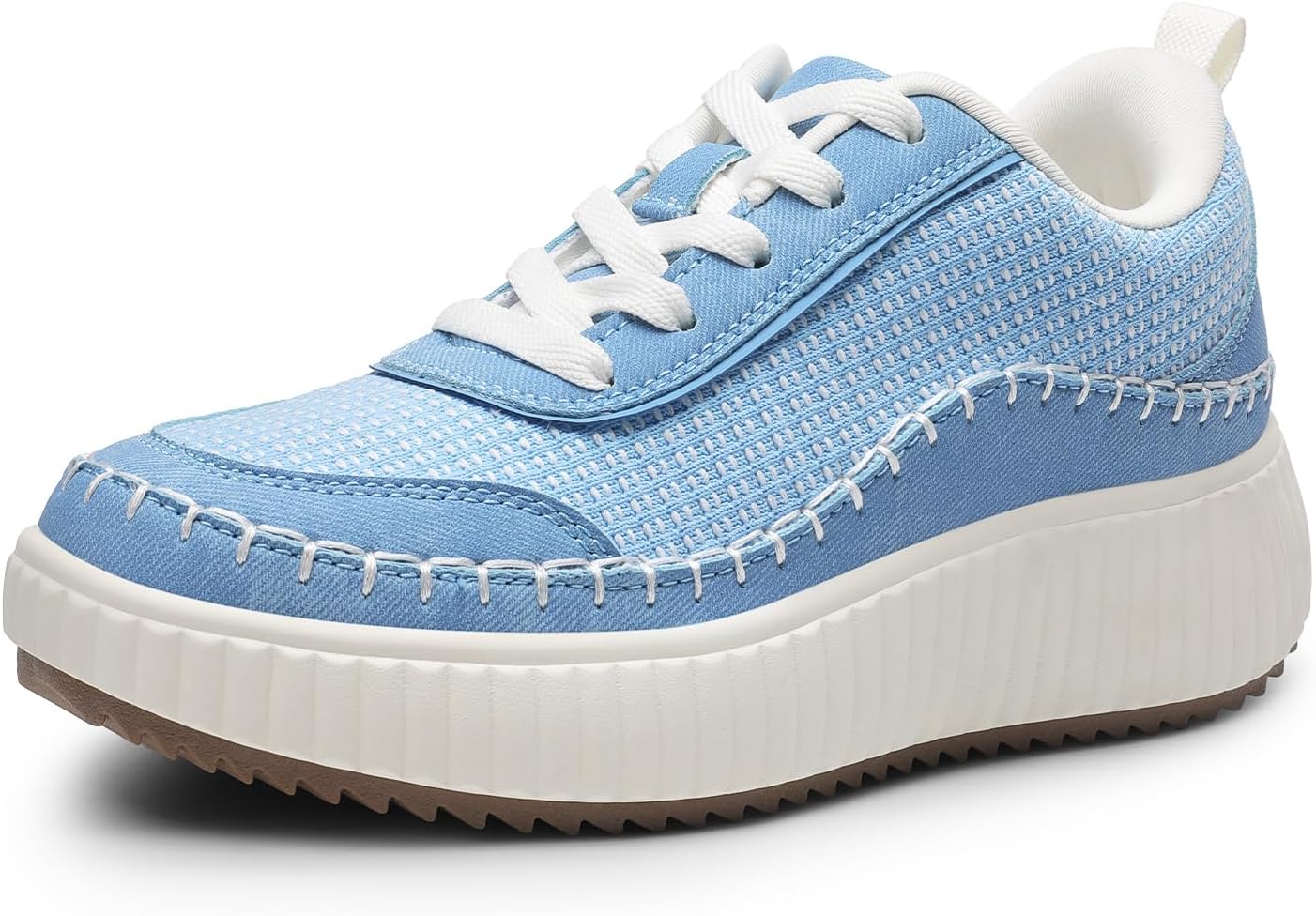 DREAM PAIRS Women Chunky City Tweed Comfortable Casual Platform Fashion Sneaker