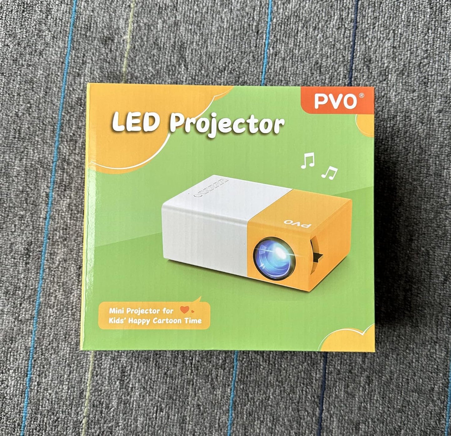 PVO Mini Projector Portable For Cartoon, Outdoor Video Projectors, LED Pico Movie-Projector for Home Theater, Kids Gift, Video Can Be Easily Mirrored Directly to The Projector Via Data Cable