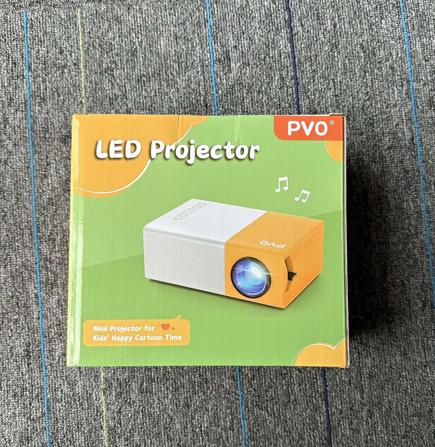 PVO Mini Projector Portable For Cartoon, Outdoor Video Projectors, LED Pico Movie-Projector for Home Theater, Kids Gift, Video Can Be Easily Mirrored Directly to The Projector Via Data Cable
